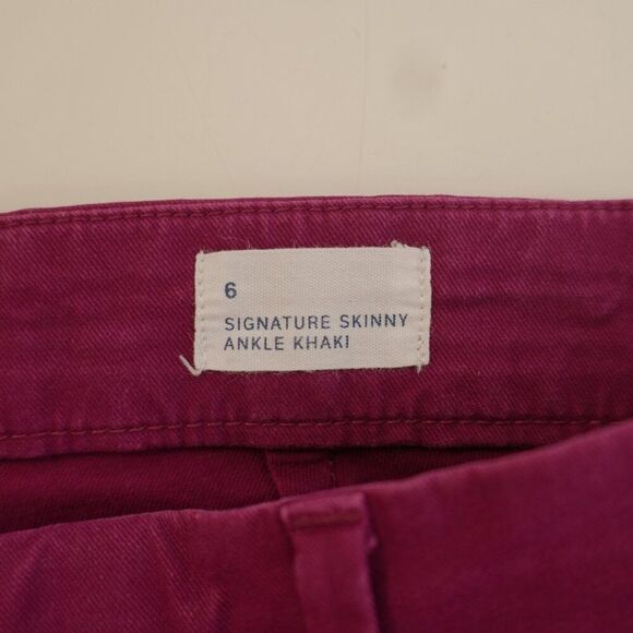 Gap Purple Signature Skinny Ankle Khaki Mid Rise Size 6 Chino Pants 31 / 27 - Picture 5 of 7